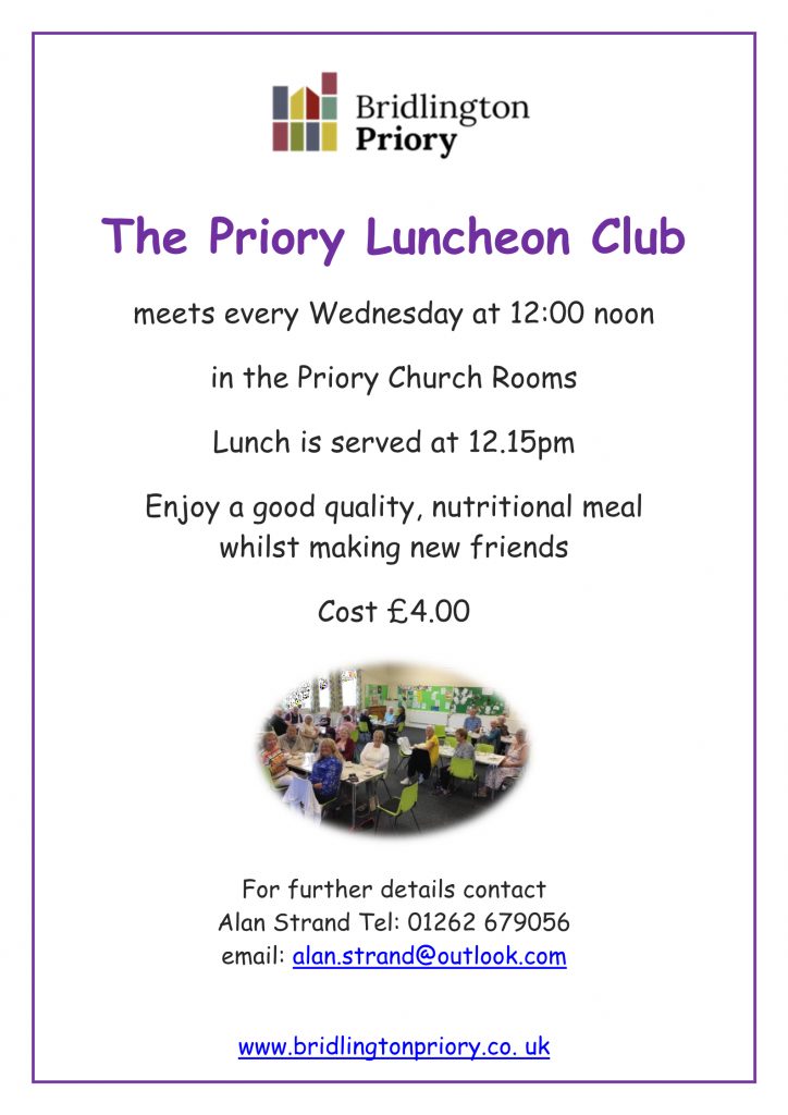 Poster - Bridlington Priory Luncheon Club