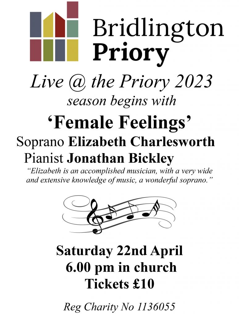 Poster: 'Female Feelings' Concert at Bridlington Priory