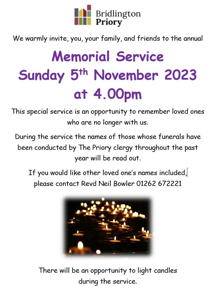 Bridlington Priory - Memorial Service (5th November 2023)
