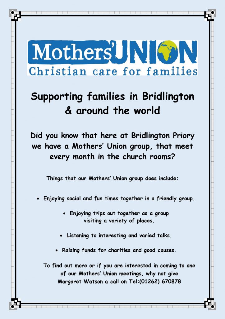 Bridlington Priory - Supporting Families in Bridlington and Around the World (Mother's Union)