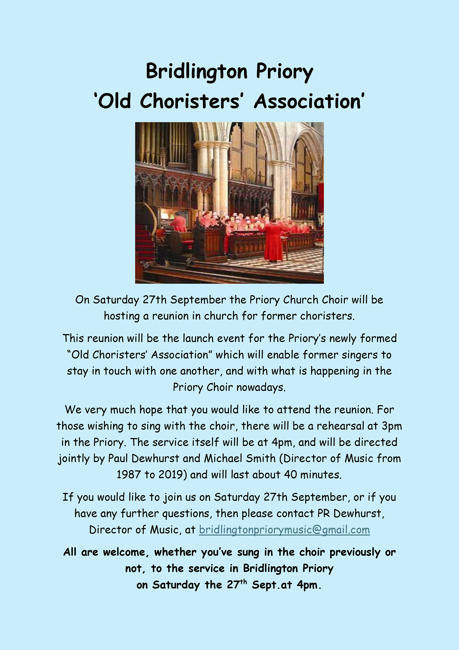 Bridlington Priory - Old Choristers' Association