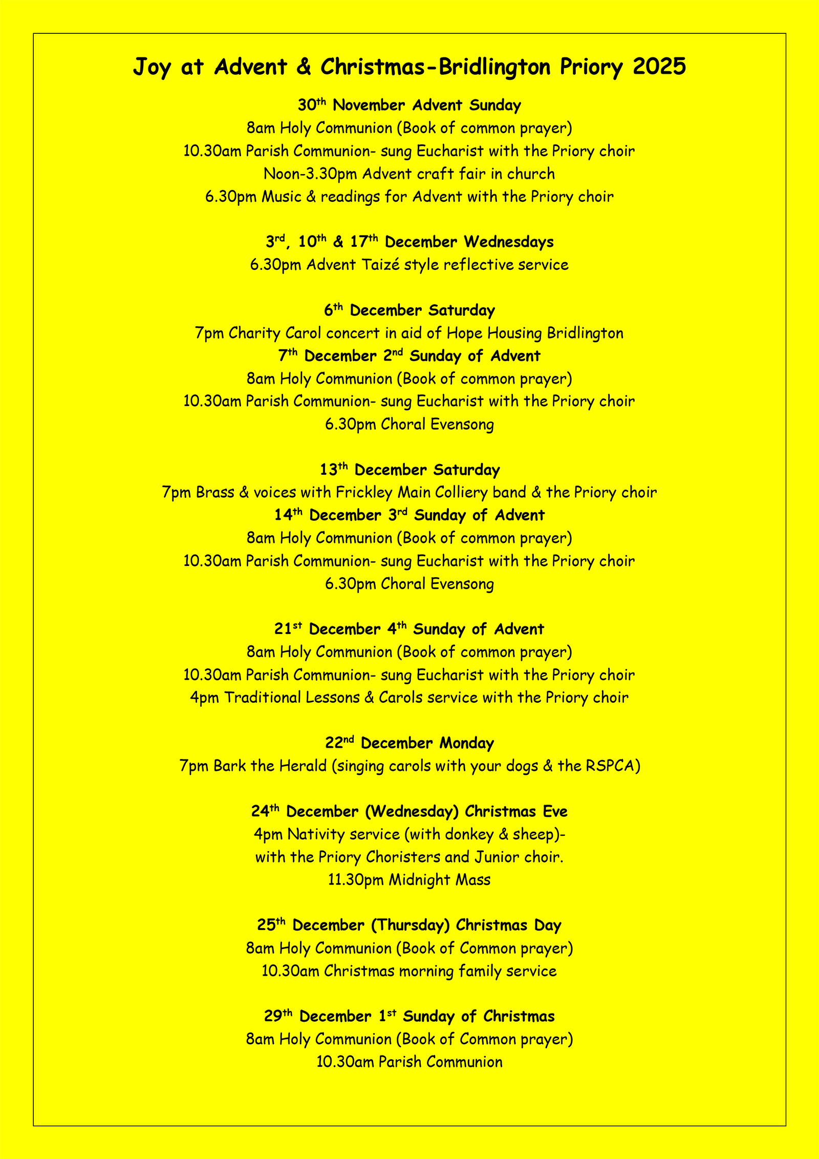 Bridlington Priory - Advent and Christmas 2025