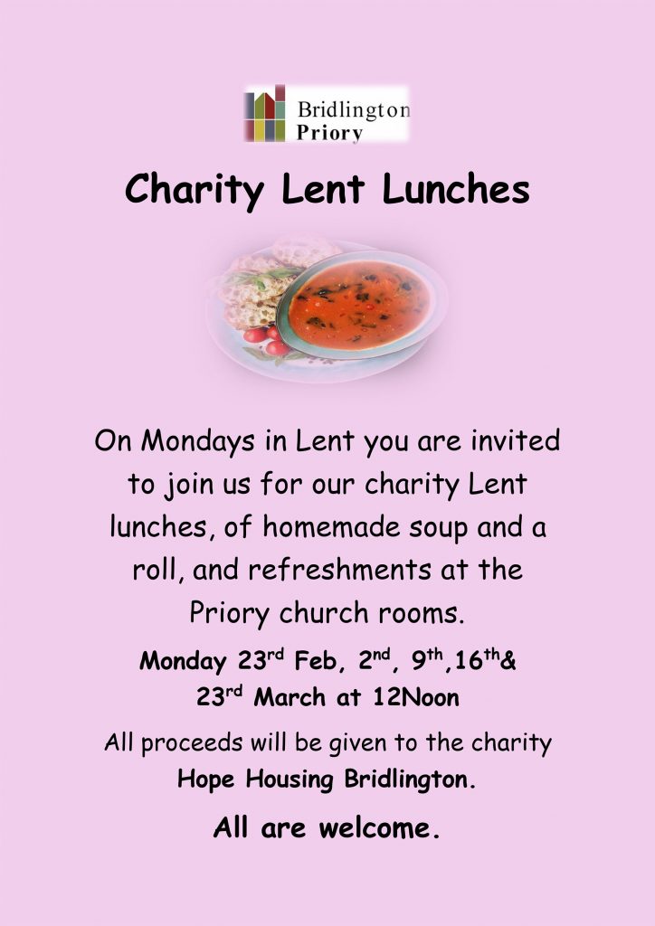 Bridlington Priory - Charity Lent Lunches 2026