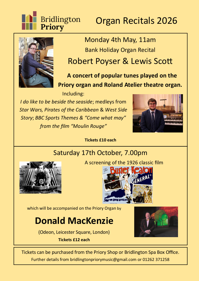 Bridlington Priory - Organ Recitals 2026