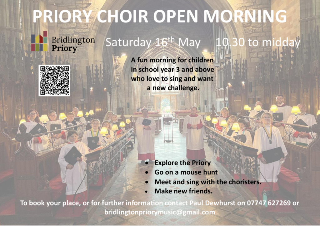 Poster - Bridlington Priory Choir Open Morning 2026